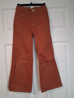 Old Navy Kids Wide-Leg Girls Corduroy Pants in Rust Size 6